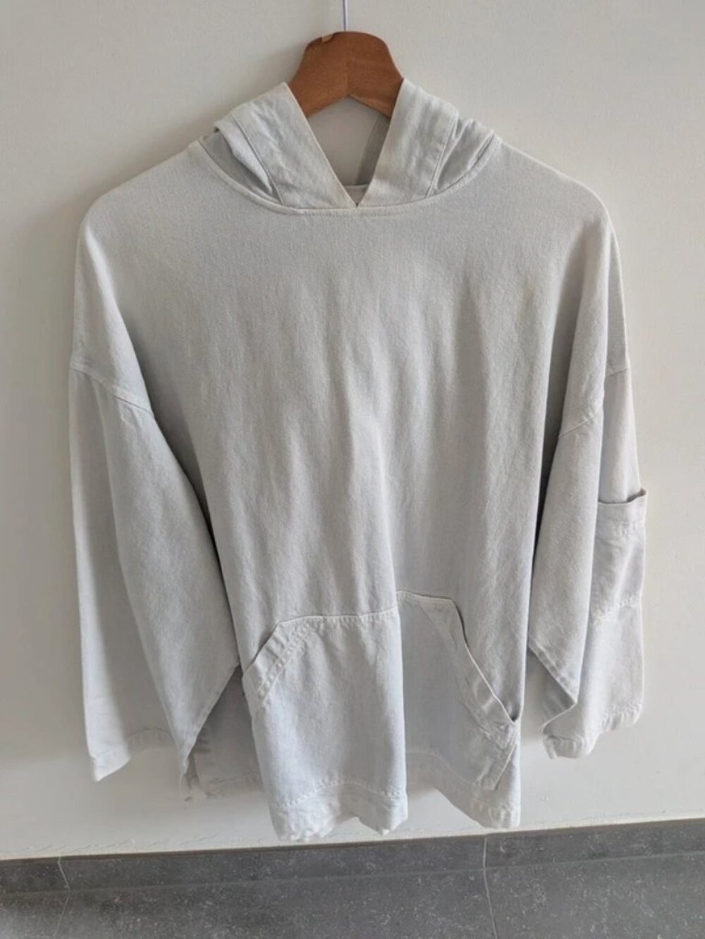 Light Wash Oversized Denim Hoodie, Women’s, Size XS